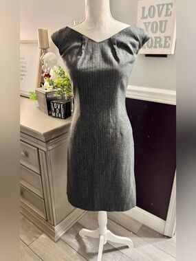 Massimo Stretch Gray Herringbone Sheath Dress 2